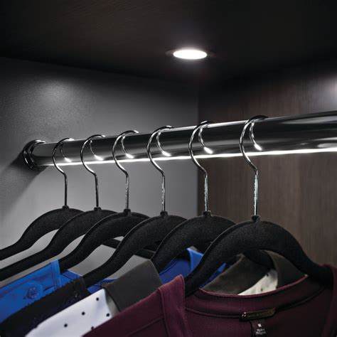 closset rod with chanel for lighting|hangr led closet rod.